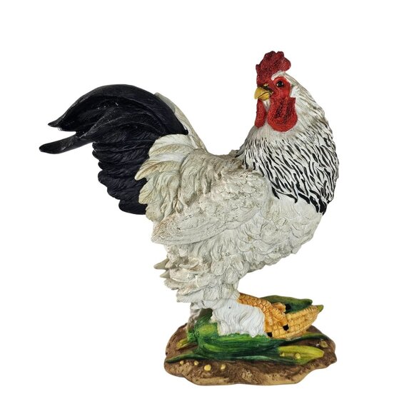 Lenox Sweet Summer Harvest Rooster Figurine Chicken White Black Corn - Picture 1 of 9